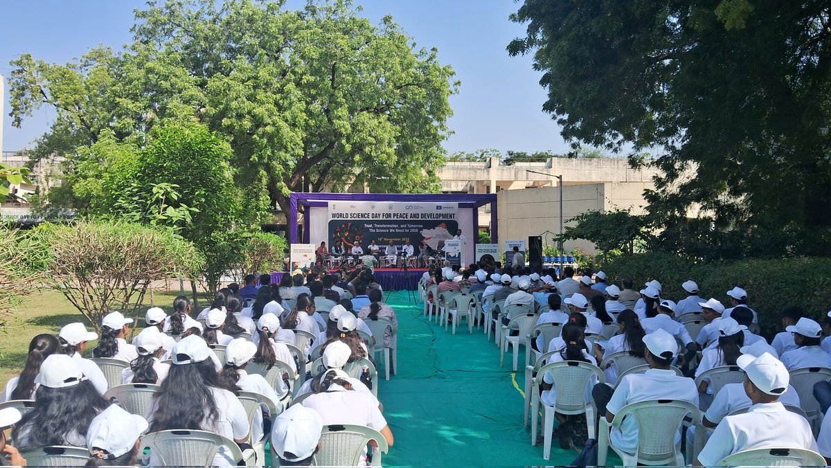 <a href="/InfoGujcost/">Gujarat Council on Science & Technology 🇮🇳</a> is celebrating #WorldScienceDay for Peace &amp; Development at Govt. Science College, Gandhinagar today.

This day highlights the vital role of science in promoting #peace, #progress, and #sustainability.

Theme 2025: “Trust, Transformation &amp; Tomorrow – The Science We
