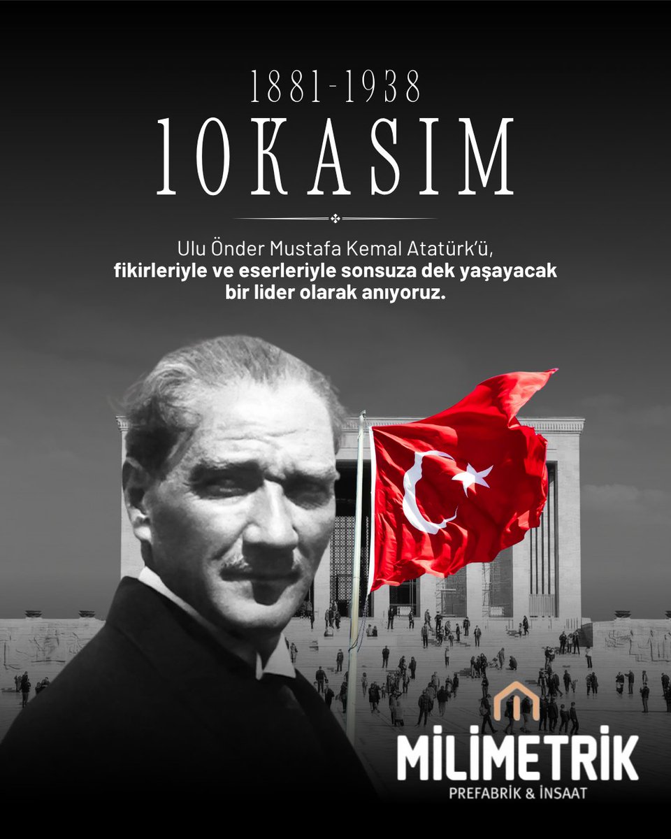 MilimetrikPrefa's tweet photo. Millî mücadelemizin önderi, Cumhuriyetimizin kurucusu Gazi Mustafa Kemal Atatürk'ü, aramızdan ayrılışının 87. yılında rahmetle, şükranla ve saygıyla yad ediyoruz.
#10Kasım #Atatürk #10Kasım1938 #MustafaKemalAtatürk https://t.co/Kb63aJ8VBS
