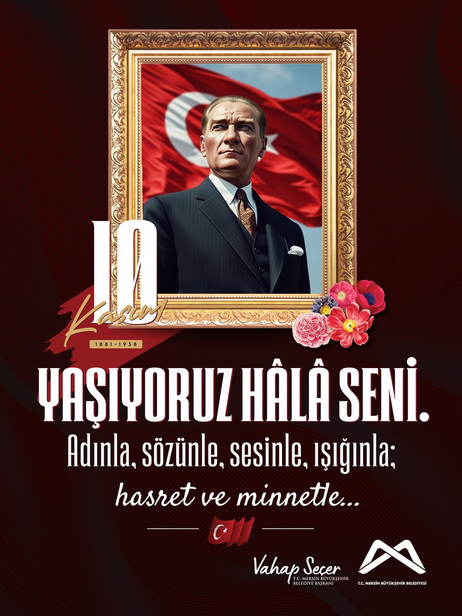 Yaşıyoruz hâlâ seni. 

Adınla, sözünle, sesinle, ışığınla; hasret ve minnetle… #10Kasım
