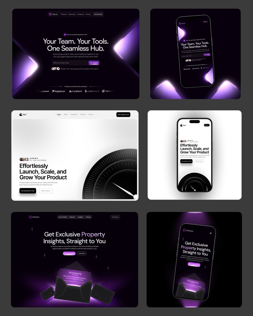 GreySaurabh's tweet image. 🚨Giveaway Time!
To celebrate hitting 1,700 followers, I’m giving away my Figma File for FREE!

You’ll get:
- Fully editable 3 Hero Section Designs (PC + Mobile)
- Learn how to design hero sections like these
To join:
1️⃣ Like this post
2️⃣ Retweet (so more learners can benefit)
3️⃣…