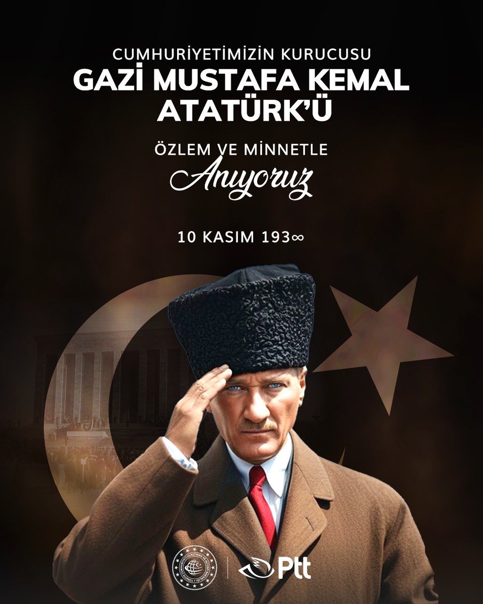 Milletimizin bağımsızlığı için ömrünü adayan İstiklal Harbimizin Başkomutanı Gazi Mustafa Kemal Atatürk’ü; vefatının 87. yıl dönümünde özlem ve rahmetle yâd ediyoruz.

#10Kasım