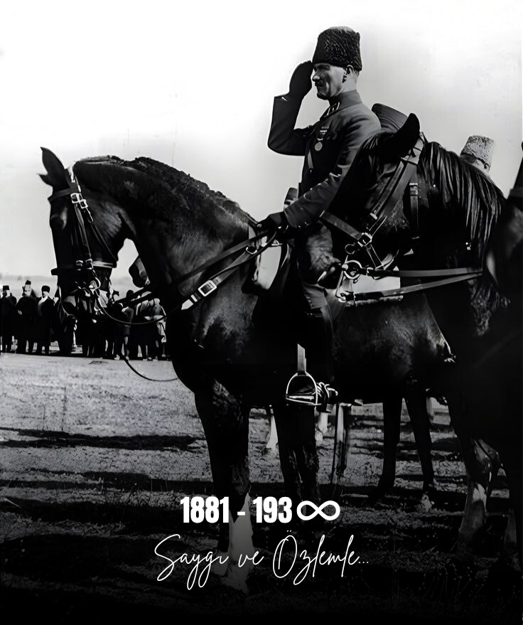 "Benim naçiz vücudum elbet bir gün toprak olacaktır, ancak Türkiye Cumhuriyeti ilelebet payidar kalacaktır."

Ulu Önder Gazi Mustafa Kemal Atatürk'ü sonsuz saygı, sevgi, minnet ve özlem ile anıyoruz.

#10Kasım