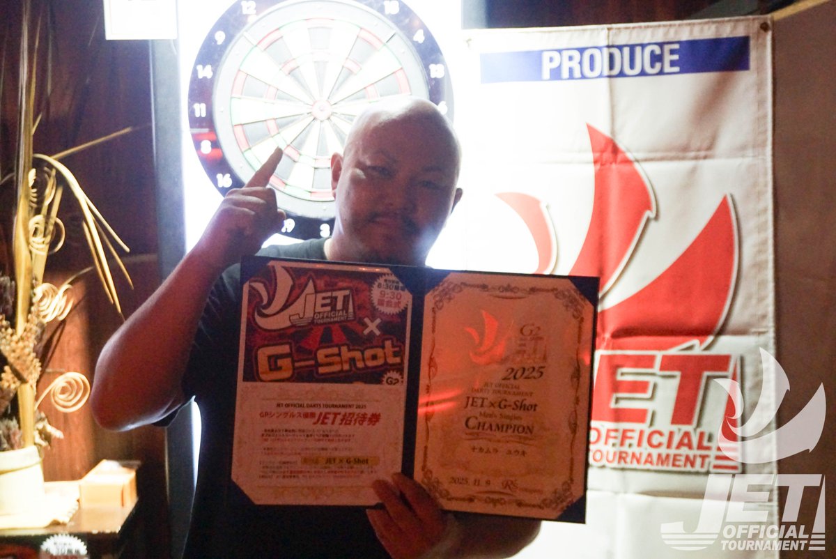 jetdarts's tweet image. 11月 9日（日）
【 JET × G-Shot 】
大会終了、リザルト公開しました
jetdarts.com/result/5452/
入賞された皆様おめでとうございます！

12月 14日（日）
【 JET in 東京×hyperelectra 】
jetdarts.com/schedule/5297/
待望の “JET × hyper” コラボバレル
当日 hyperelectraブースにて限定販売決定！