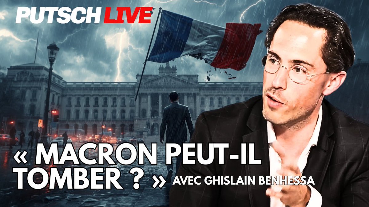« Macron peut-il tomber ? » L'analyse explosive de <a href="/GBenhessa/">Ghislain Benhessa</a> sur Putsch Live : youtube.com/live/m6f-5tMr7…