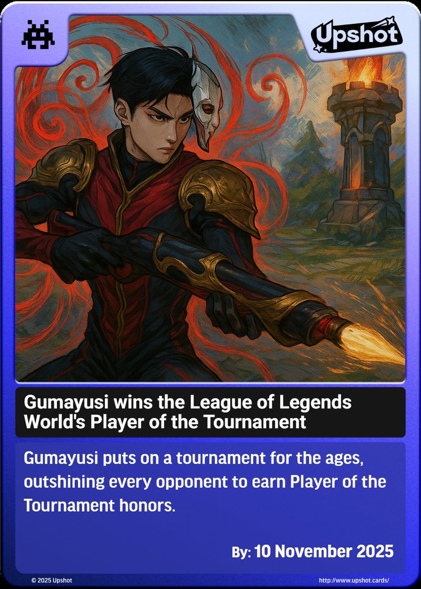 Double win feels good.

<a href="/upshot_cards/">Upshot</a> is the result of TCG having sex with prediction markets.

Wondering what this is about? Check it out:

upshot.cards/invite-code?co…