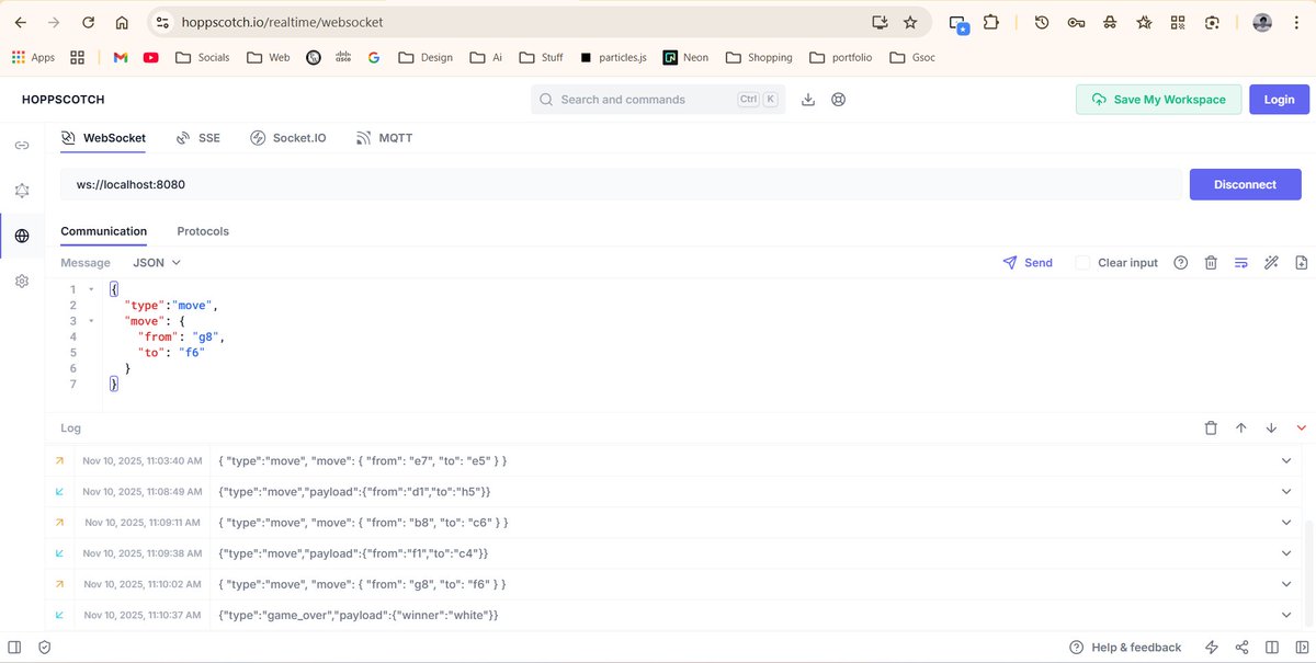 RahulGiri2004's tweet image. Just wrapped up the backend for my chess app — built with TypeScript and WebSockets for real-time gameplay. Frontend’s next. Time to bring this board to life. ♟️ #WebDev #TypeScript #ChessApp #buildinpublic