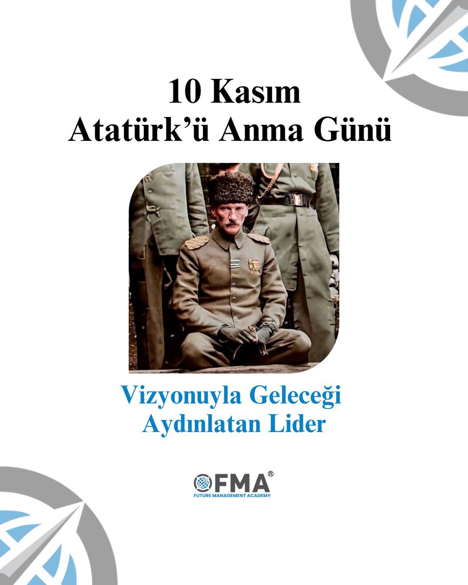 FMAAkademi's tweet photo. Bugün, yalnızca bir lideri değil; vizyonuyla geleceğe yön veren bir stratejisti anıyoruz. Mustafa Kemal Atatürk, ileri görüşü, değişimi öngören bakış açısı ve topluma ilham veren liderliğiyle yalnızca bir ulusun değil, kurumların da geleceğe bakışına ışık tutuyor. 
+++ https://t.co/ZAOlDvG1ah