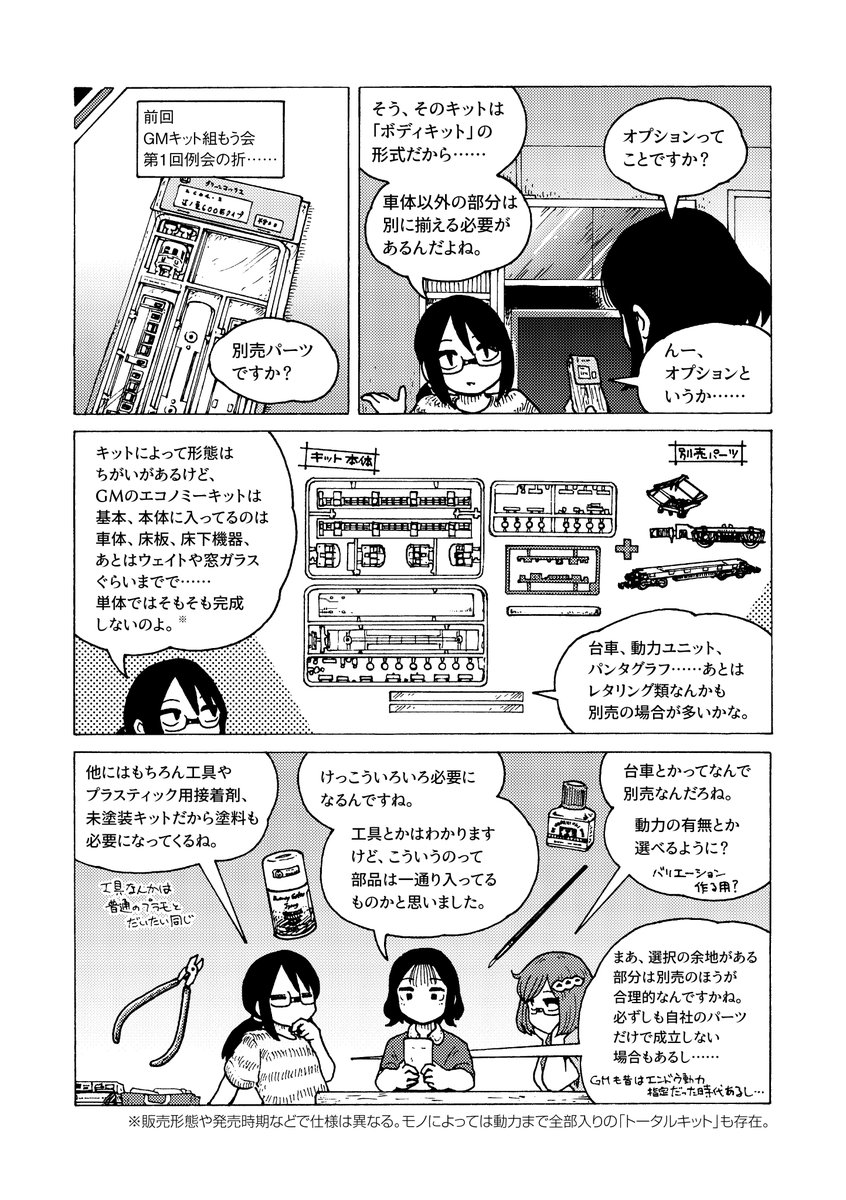 RM_MODELS_neko's tweet image. 【漫画】GMエコノミーキットを作るにあたり、いよいよ別売パーツを買い出しに。車両キット一つとっても必要なものはいろいろあります。

↓続きはこちら
rail.hobidas.com/feature/528604/