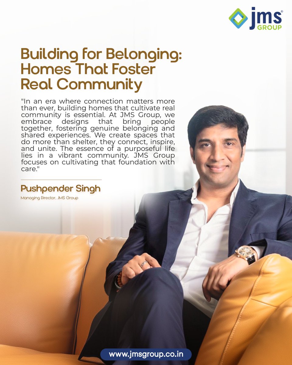 JMSBuildtech's tweet image. JMS Group builds more than homes—we create spaces that bring people together, fostering genuine connections and vibrant community living.

#JMS #JMSGroup #BuildingTomorrowTogether #RealEstate #gurugram