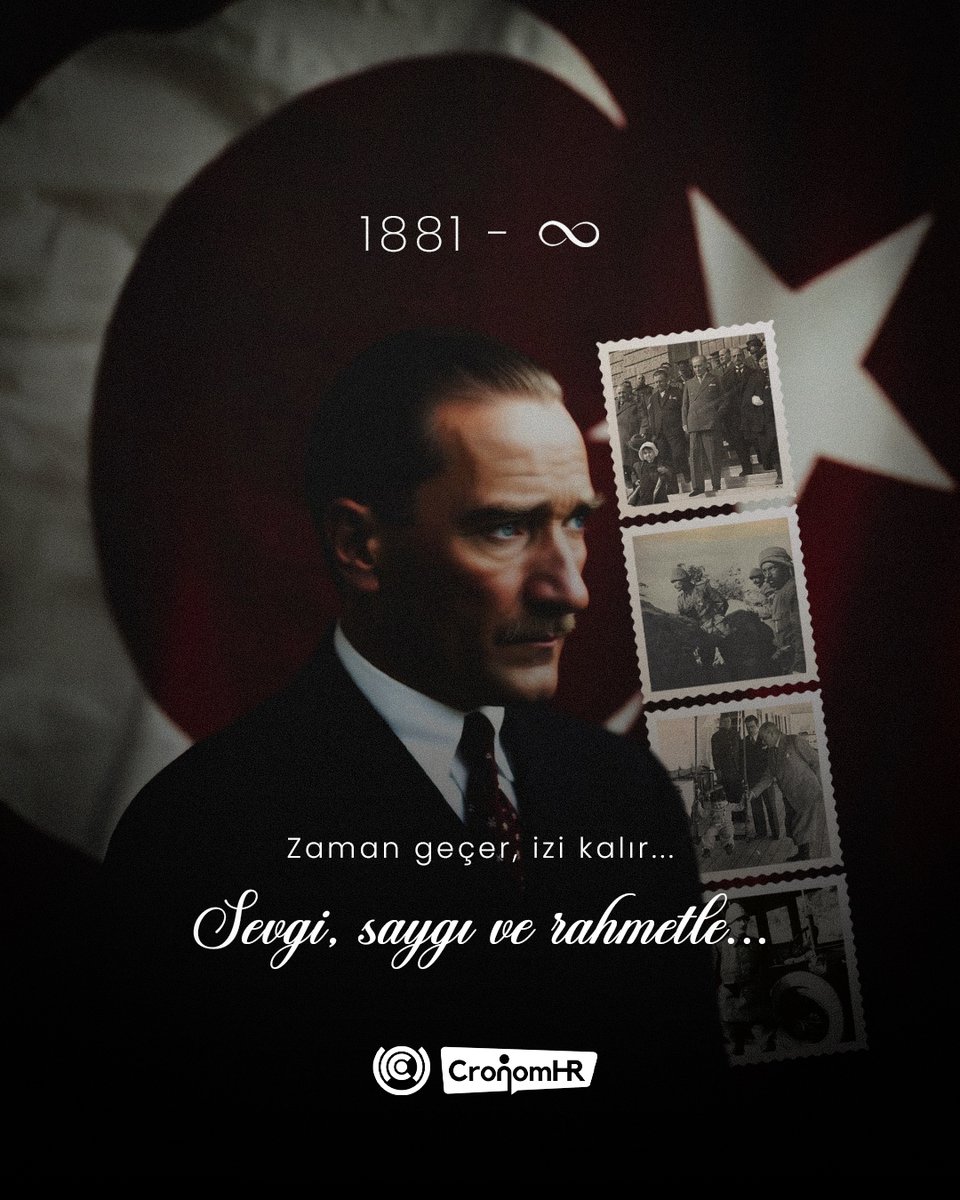 CronomHR's tweet photo. Cumhuriyetimizin kurucusu Gazi Mustafa Kemal Atatürk’ü, aramızdan ayrılışının 87. yılında saygı, minnet ve özlemle anıyoruz.

Onun ilke ve değerleri, bugün de ilham kaynağımız olmaya devam ediyor.

#10Kasım #Atatürk #CronomHR https://t.co/maIY6mnLXX