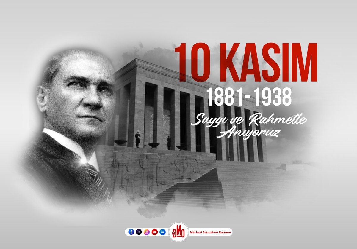 Cumhuriyetimizin kurucusu Gazi Mustafa Kemal Atatürk’ü, ebediyete intikalinin 87. yıl dönümünde saygı, rahmet ve minnetle anıyoruz.