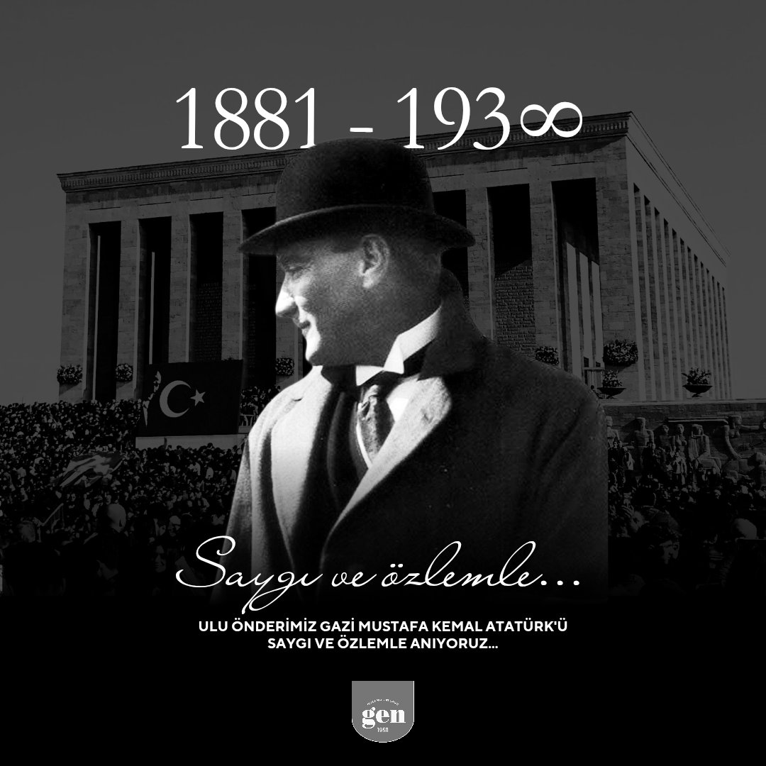 Ulu Önderimiz Gazi Mustafa Kemal Atatürk’ü aramızdan ayrılışının yıldönümünde saygı ve özlemle anıyoruz.

On his commemoration day, we remember our Great Leader Mustafa Kemal Atatürk with respect and longing.

1881 – 193∞
#Atatürk #10Kasım #GenBoya #SaygıveÖzlemle #Respect