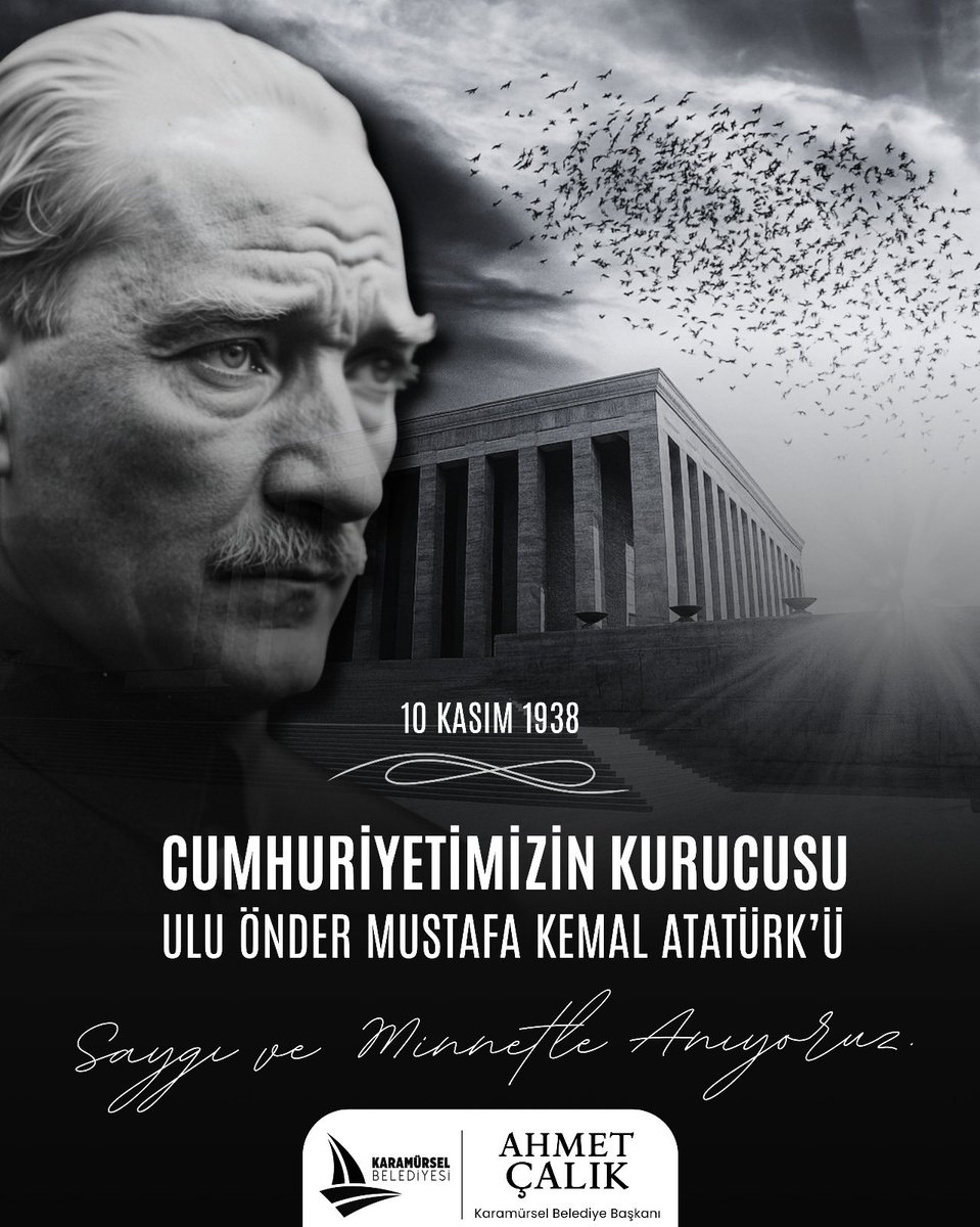 Ne mümkün seni unutmak…🇹🇷

Cumhuriyetimizin Kurucusu, Büyük Önder Gazi Mustafa Kemal Atatürk’ü vefatının 87. yıl dönümünde derin bir saygı, sonsuz bir minnet ve bitmeyen bir özlemle anıyoruz.

#10Kasım  #İşimizGücümüzKaramürsel