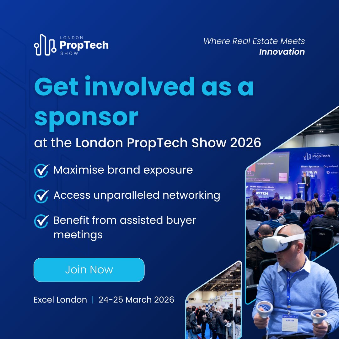 ProptechShow's tweet image. Shape the future of #PropTech. Become a sponsor at #LondonPropTechShow 2026 and position your company at the heart of industry innovation. 

Register now: proptechshow.com/register?t=spo…

#Sponsor #PTS26 #Innovation