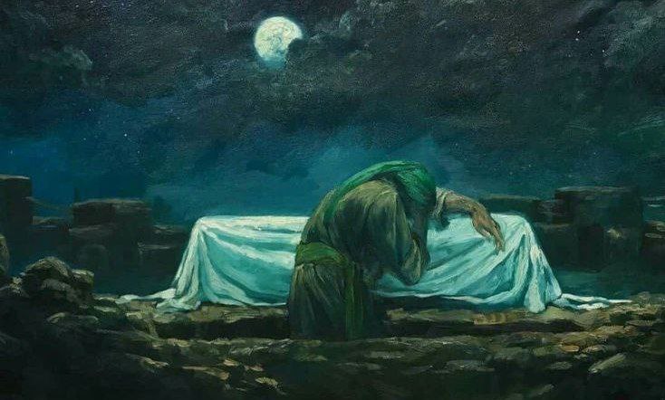 نفسي على زفراتها محبوسة 
ياليتها خرجت مع الزفرات
لا خير بعدك في الحياة وإنما 
أبكي مخافة أن تطول حياتي
مالي وقفت على القبور مسلما 
 قبر الحبيب فلم يرد جوابي..