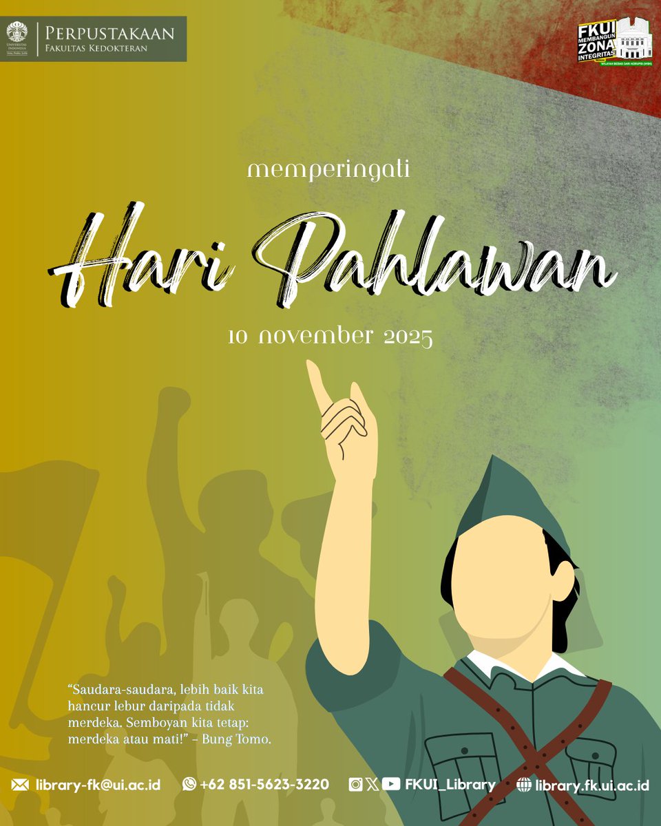 Memperingati Hari Pahlawan Nasional🇮🇩
-10 November 2025- 
 Melalui  peringatan ini hari pahlawan ini, masyarakat Indonesia kembali mengenang perjuangan  para pahlawan di medan perang, sekaligus menjadi momentum untuk menanamkan rasa  cinta tanah air dan menyebarkan semangat juang