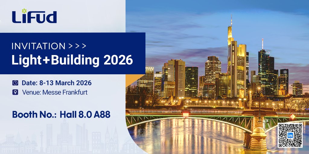 lifudtechnology's tweet image. A Rendezvous with Light | Lifud at Light+Building 2026

We&apos;re in! Lifud invites you to join us at Light+Building in Frankfurt, from March 8-13, 2026.

What innovative solutions will Lifud bring to you this time?
Stay tuned and meet Lifud at Hall 8.0 A88.
#Lifud #LEDDriver #LBF