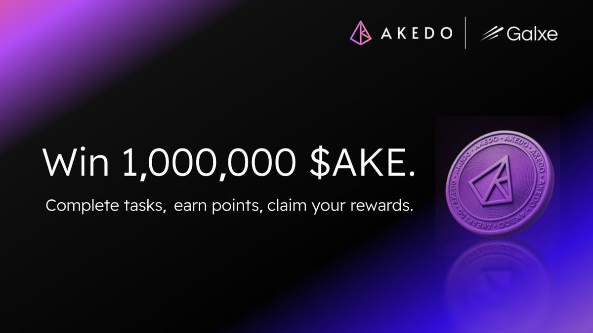 akedofun's tweet image. AKEDO 1,000,000 $AKE Giveaway is LIVE on @GalxeQuest! 

Ready to claim your share of 1,000,000 $AKE?

Complete a few simple steps and stand a chance to win big in our Galxe Mega Giveaway.

Join Now on @Galxe :-  app.galxe.com/quest/VnG6SunR…

Don’t miss out — hundreds of Akers will be…