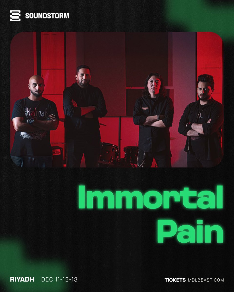 HeavyArabia's tweet photo. From the early Jeddah days to SoundStorm 2025 🌪️ OGs Immortal Pain still carry the torch!🔥 nearly two decades in, and they’re not done yet! 😤

Catch them live and hear where Saudi melodeath began 🔥 https://t.co/QW3iAGkDsI