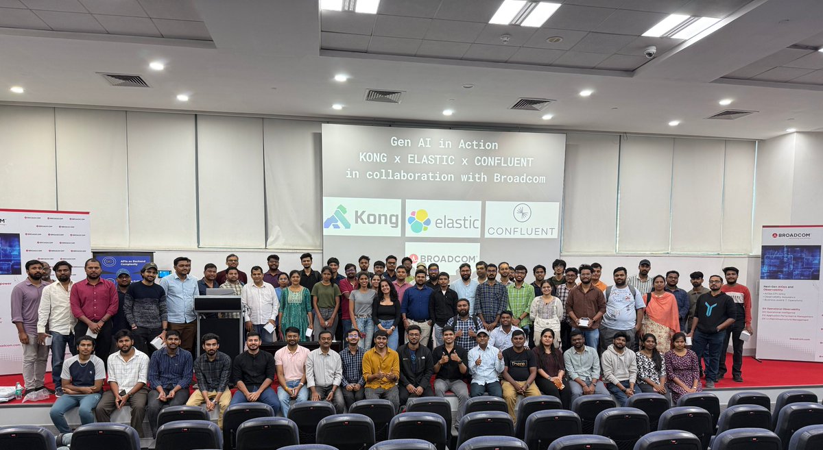 som23x's tweet image. #GenAI in Action, with @elastic  × @confluentinc  × @kong  × @Broadcom  💡

Shared how search is conversational using #Elastic #Agent #Builder &amp;amp; experienced live demos on streaming, APIs &amp;amp; AI pipelines.

Amazing energy, community &amp;amp; ideas 🙌

#Search #ELK #Hyderabad #tech