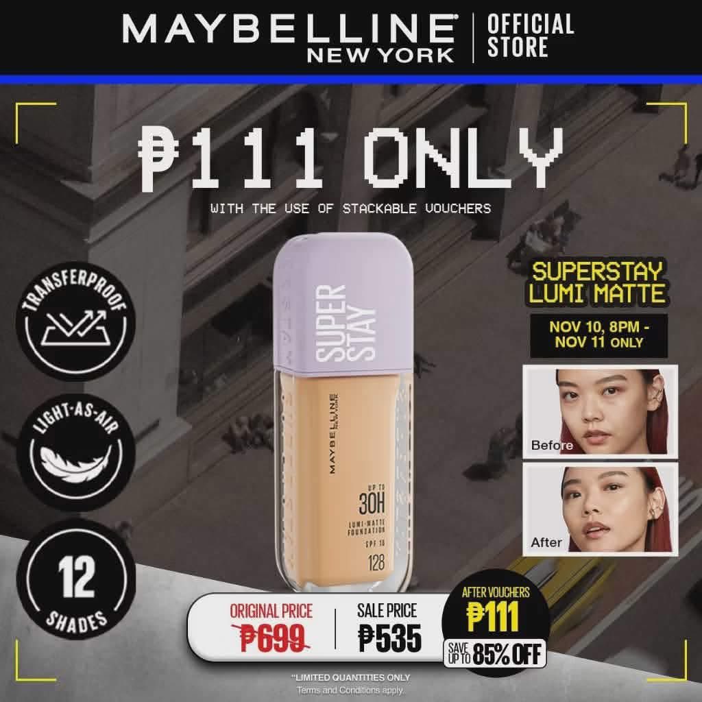 budolfindsphil's tweet image. ₱111 MAYBELLINE ITEMS LATER 8PM!!

cart na agad and check out later!

lumimatte: s.shopee.ph/BLs8upHac
vinyl ink: s.shopee.ph/70CCHWxbA6