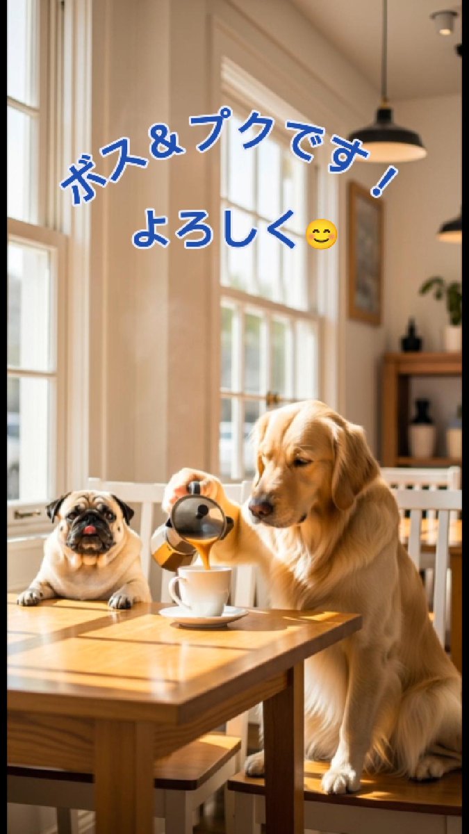 Mgr_YSL's tweet photo. 【癒しの朝☀️】
静かな朝、ポチ食堂のトーストとコーヒー。
ボスとプクが見せる“男の優しさ”に、心がふっとほどける🐾
#ポチの癒し食堂 #犬好きさんと繋がりたい #柴犬ポチ #癒し動画 #LoFiMorning
📺 YouTube本編はこちら👇
https://t.co/Y3C8YaR3cy https://t.co/EFuSf5NhXE