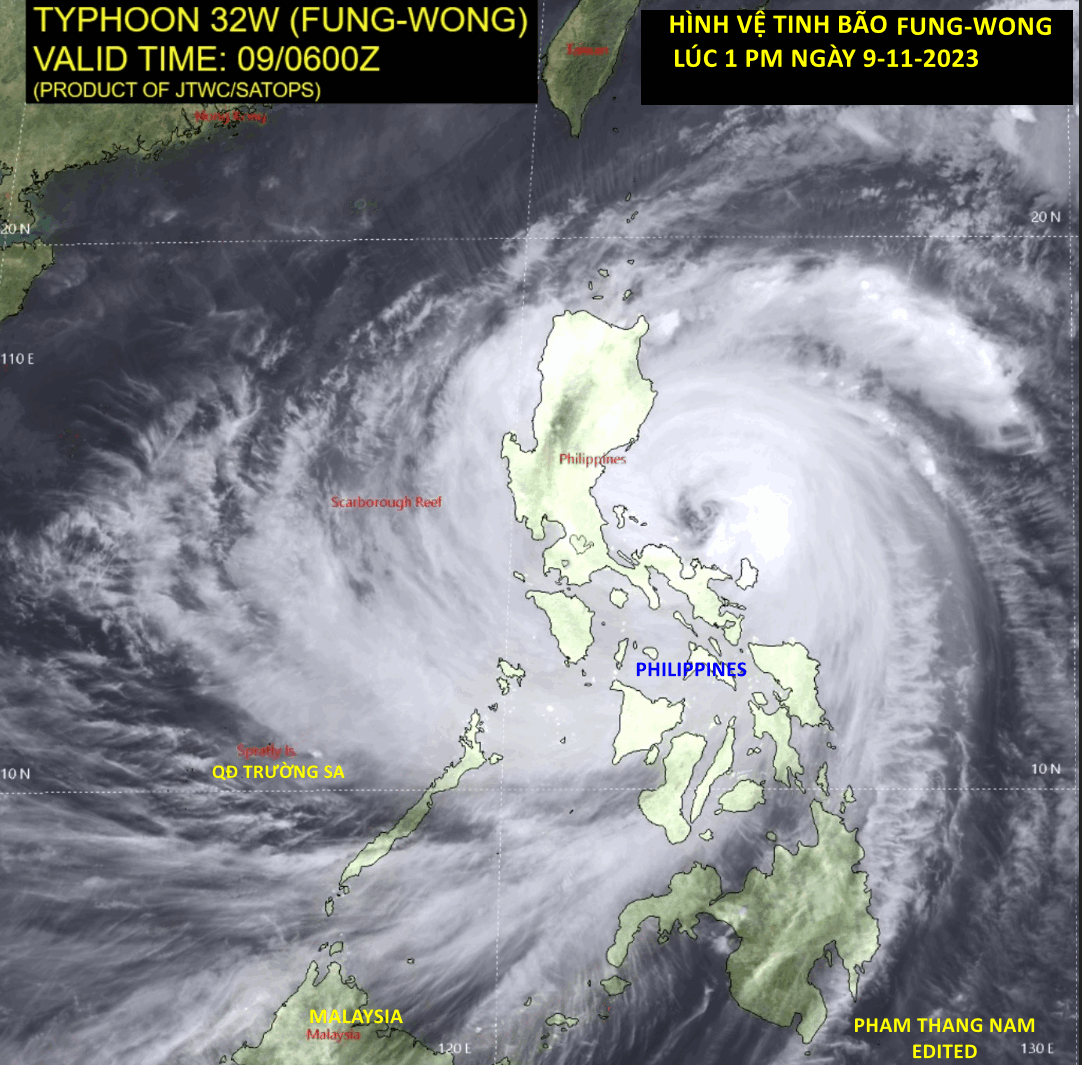 The eye path  and parameters of super typhoon "FUNG-WONG" newly updated.