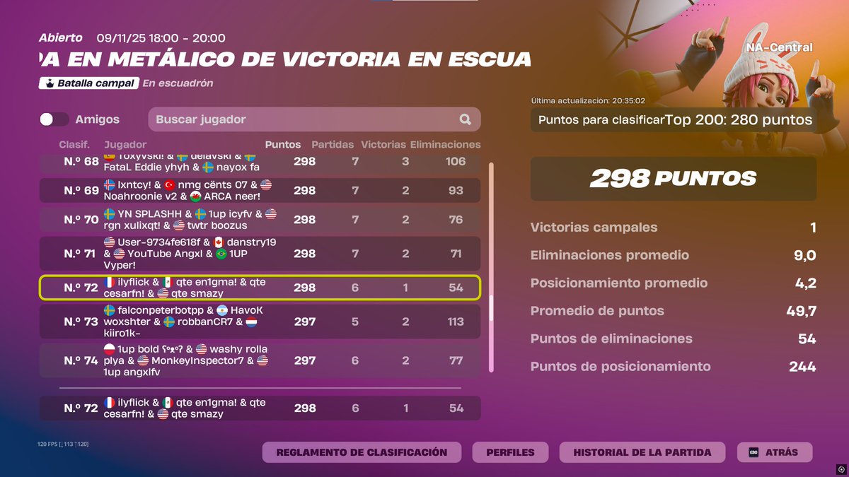 Cual Finals Scuad top #72 <a href="/Smazy1x/">Smazy</a> <a href="/Fl1ckgoat/">QTE flick</a> <a href="/CristianMa53904/">qte en1gma!</a>