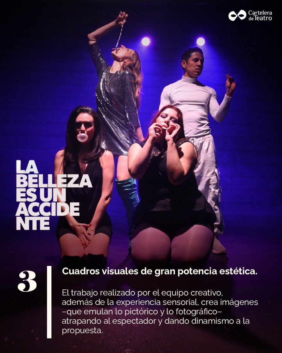 La belleza es un accidente se preaenta en la Sala Xavier Villaurrutia del Centro Cultural del Bosque. Aquí te decimos tres razones para que la veas antes de que cierre temporda.

#Teatro #cdmx <a href="/DESVENAR/">Kraken Teatro</a> <a href="/teatroinbal/">Coordinación Nacional de Teatro</a>