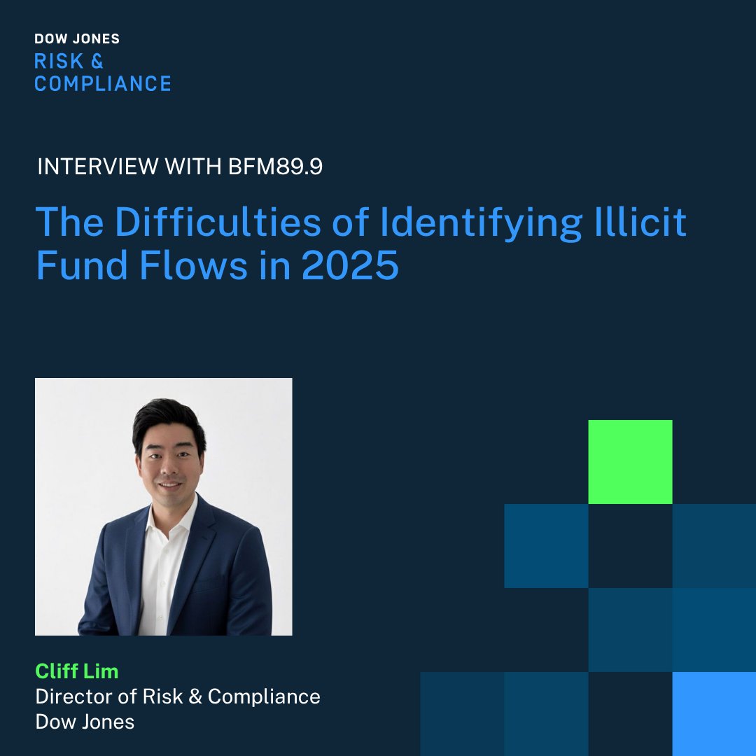 DJCompliance's tweet image. In a recent interview with @BFMradio, Cliff Lim, @DowJones explained how transnational criminal networks &amp;amp; money laundering operations exploit gaps in cross-border #regulations &amp;amp; suggested strategies to close these gaps.

Learn more: bfm.my/content/podcas… 

#AML #FinancialCrime