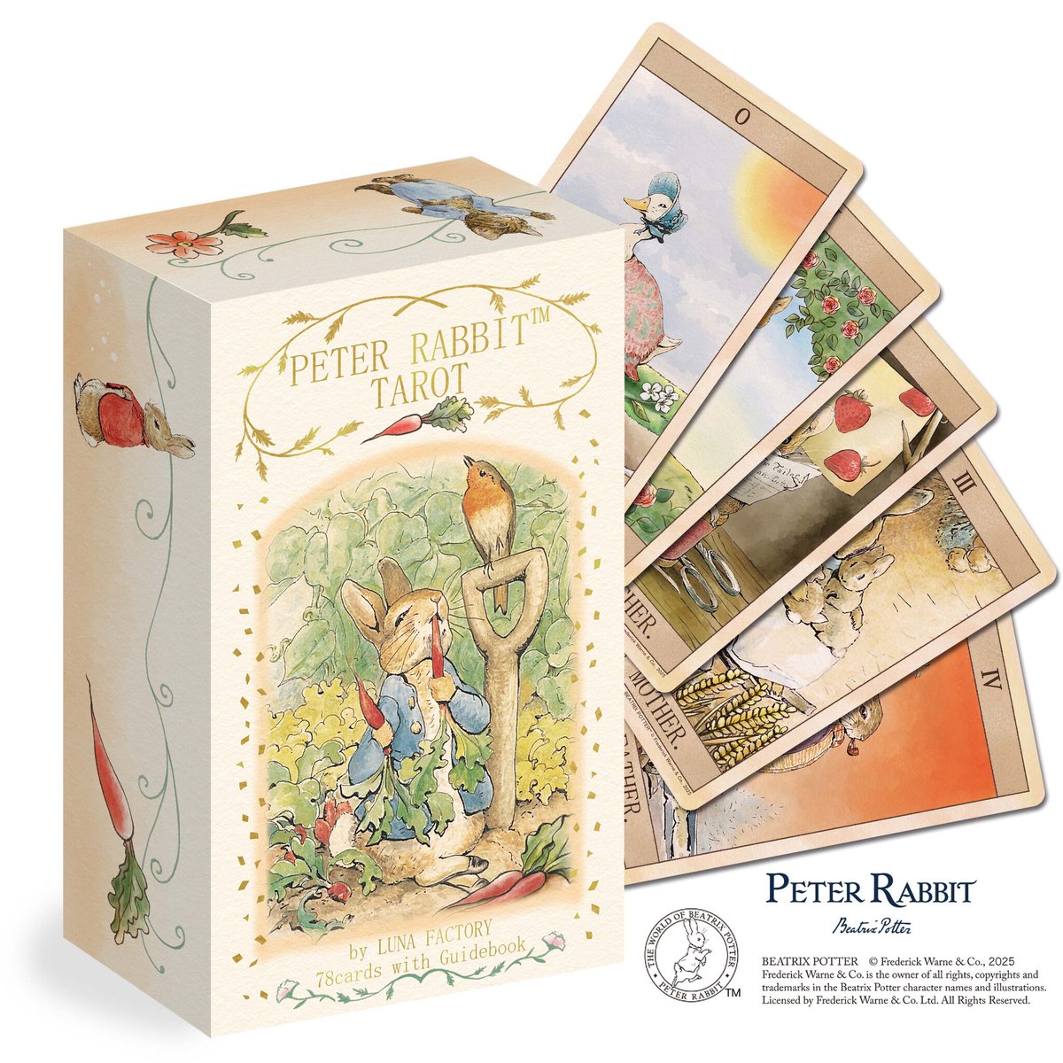 PRTIMES_ETM's tweet image. タイトル：ピーターラビット™が公式タロットカードに。 『PETER RABBIT™ TAROT』が新発売。 prtimes.jp/main/html/rd/p…