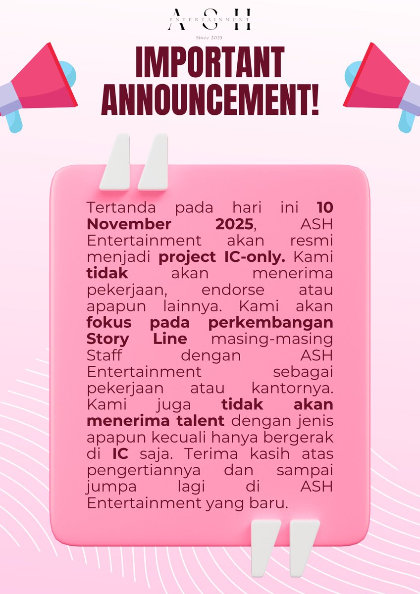 ASHEnt_'s tweet image. ͏

𝗔𝗦𝗛 𝗘𝗡𝗧𝗘𝗥𝗧𝗔𝗜𝗡𝗠𝗘𝗡𝗧
𝗖𝗢𝗠𝗘𝗕𝗔𝗖𝗞 𝗔𝗡𝗡𝗢𝗨𝗡𝗖𝗘𝗠𝗘𝗡𝗧

͏