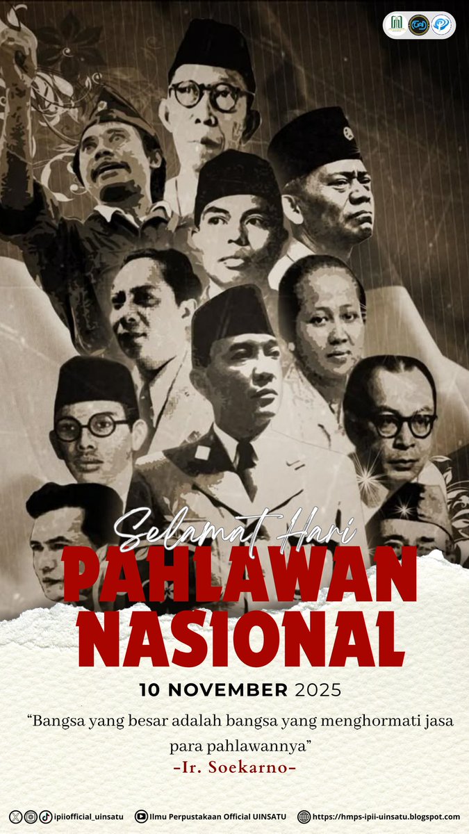 ipiiofficial's tweet photo. [SELAMAT MEMPERINGATI HARI PAHLAWAN NASIONAL 2025]

"Kita hidup hari ini karena mereka berani kemarin"

#haripahlawannasional2025 https://t.co/sXpZcWQMZw
