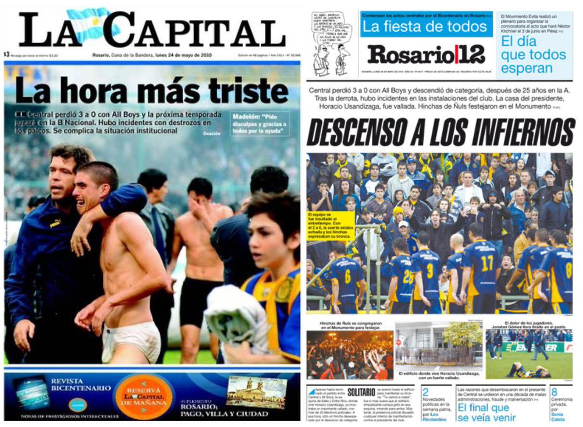 🚨 URGENTE 🚨 este sigue siendo el último descenso de un club de Rosario: