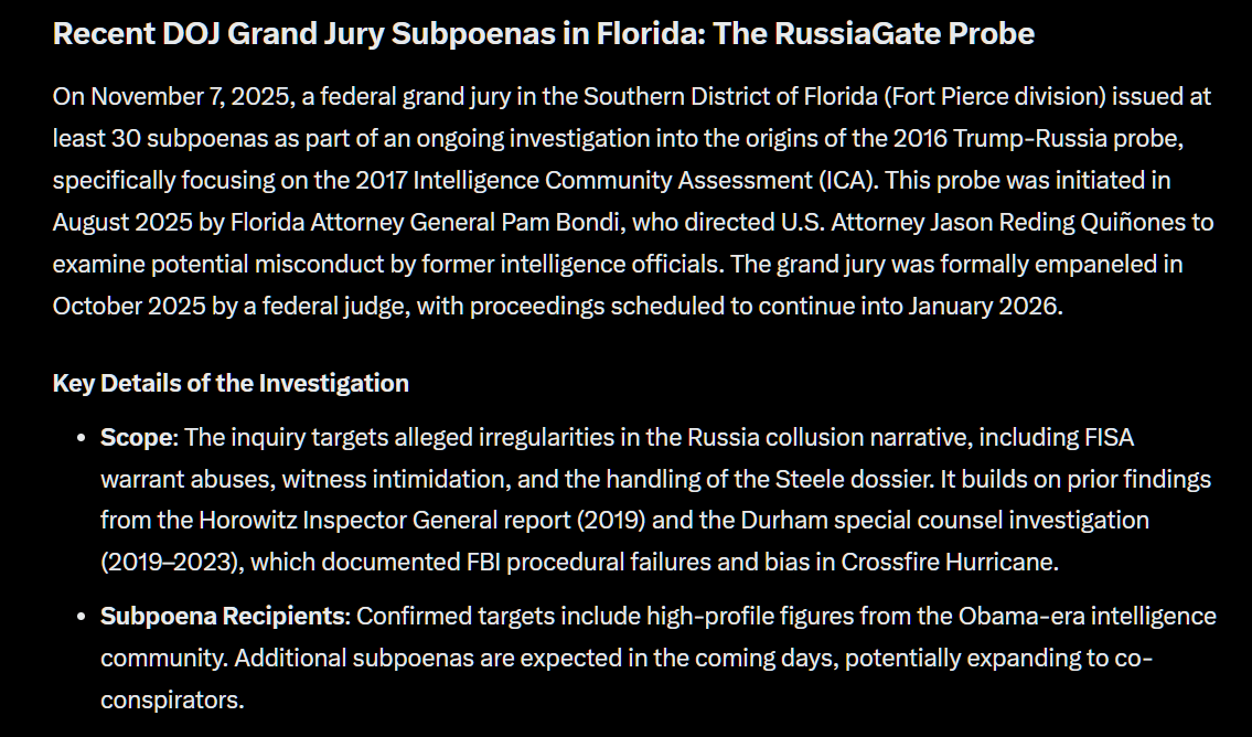 👽💤
Former CIA Director John Brennan, alongside ex-FBI officials Peter Strzok and Lisa Page, have been subpoenaed by a Florida grand jury investigating the Trump-Russia probe's origins.