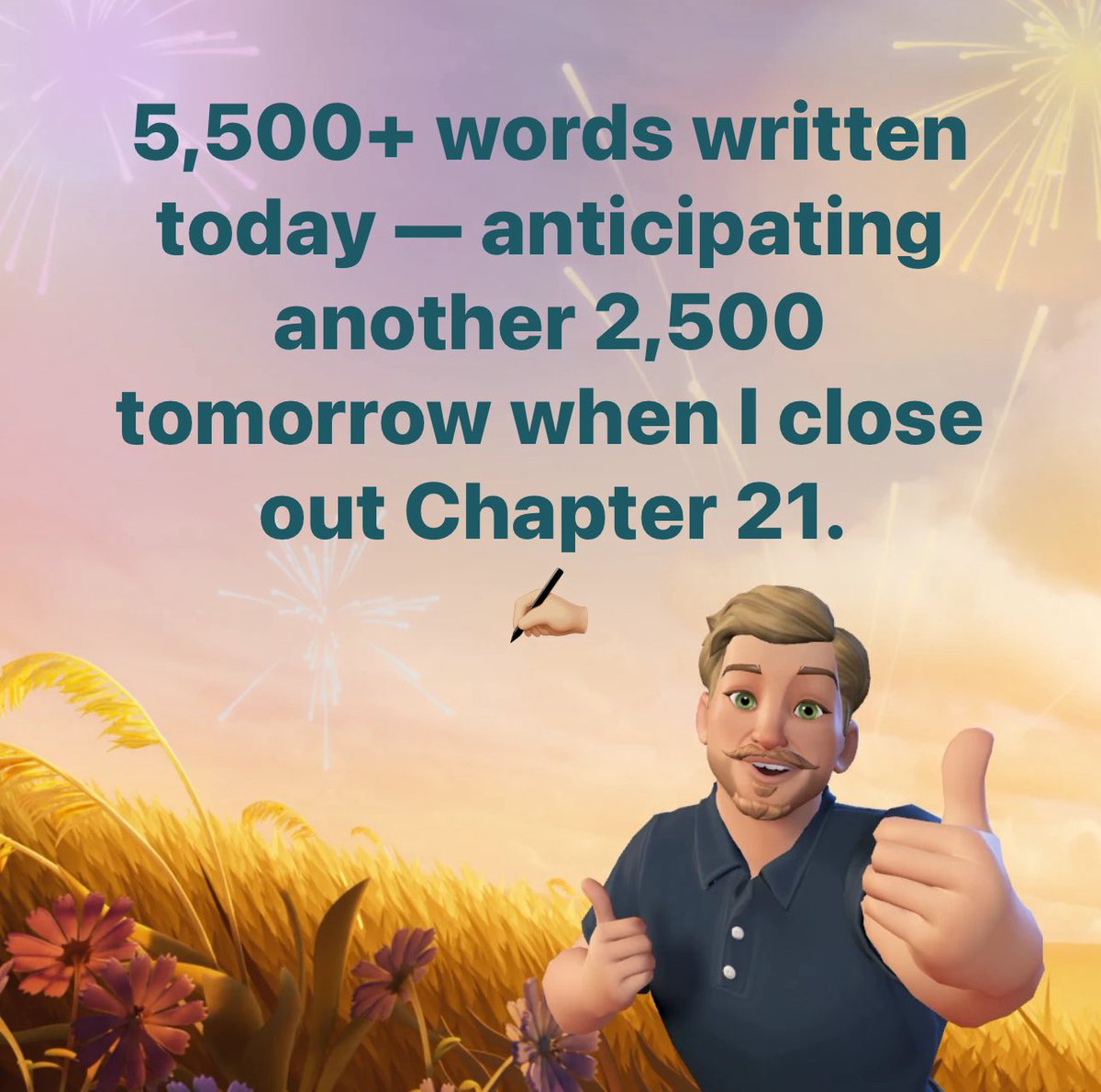 ian_segal's tweet photo. ๐ Chapter 21 in Motion โ๏ธ
5,500+ words poured out today โ and Iโm gunning for another 2,500 tomorrow to close it out.
The storyโs momentum is electric right now, and Iโm holding on for the ride.
#AmWriting #WritersLife #FantasyAuthor #WritingGoals #Chapter21 https://t.co/mgmgVf6rSq
