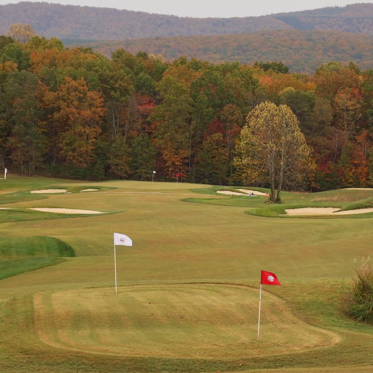 GolfCrusade's tweet photo. In the #collegegolf facility space, @LibertyGolf is ascending to the top of the Mountain! Incredible flexible 6-green, 14-corridor, 18-hole practice course on top of their #goated range &amp; clubhouse. Impressive! More college golf facilities: https://t.co/N0mWXycIWj @LibertyFlames https://t.co/ofEJQ56ef0
