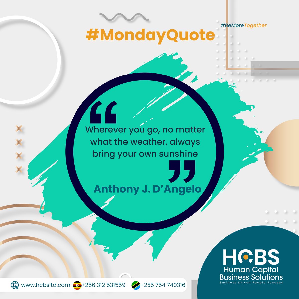 hcbsltd's tweet image. #MondayQuote: No matter where life takes you or what the day brings, carry your own sunshine within. ☀️ 

Happy new week!