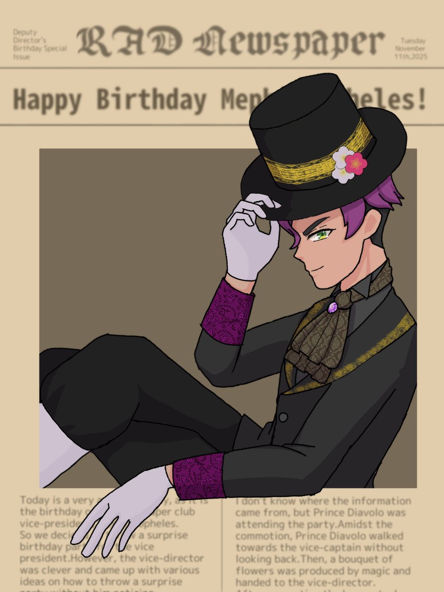 aoiobm's tweet photo. ハッピーバースデーメフィスト！🥳👏🎉🎂
#ObeyMeBD
#HappyBirthdayMephistopheles https://t.co/jFDi5VMmQX