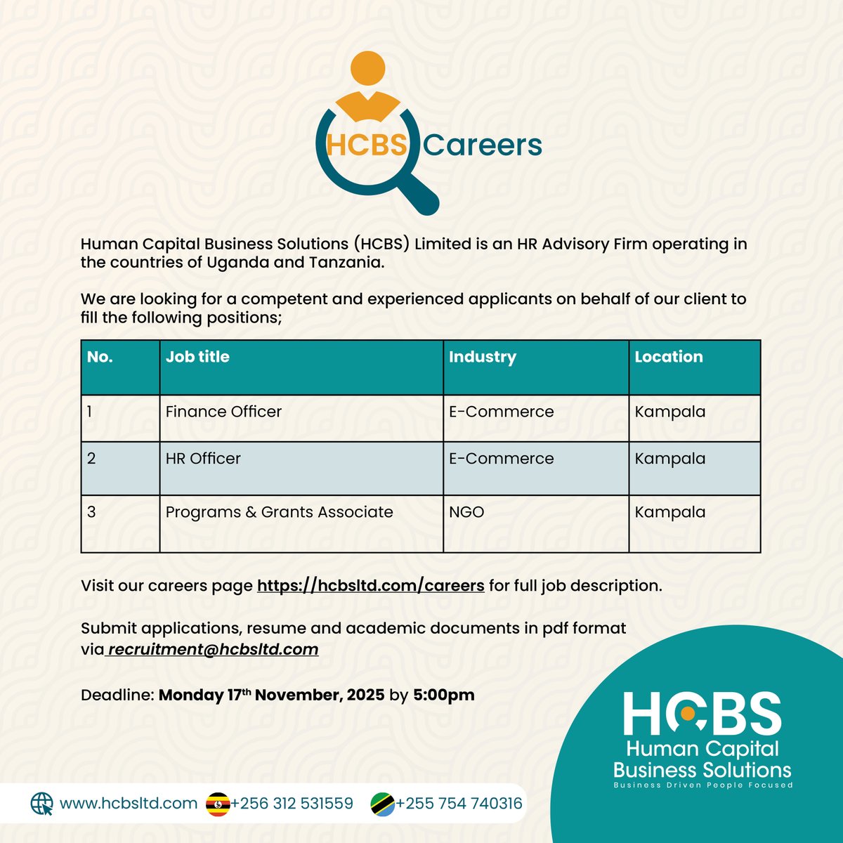 hcbsltd's tweet image. #HCBSCareers: We’re hiring passionate individuals ready to make a difference. Explore the latest opportunities and apply today.

Apply here ➾ hcbsltd.com/careers/

Deadline: Monday 17th November 2025 by 5:00pm.