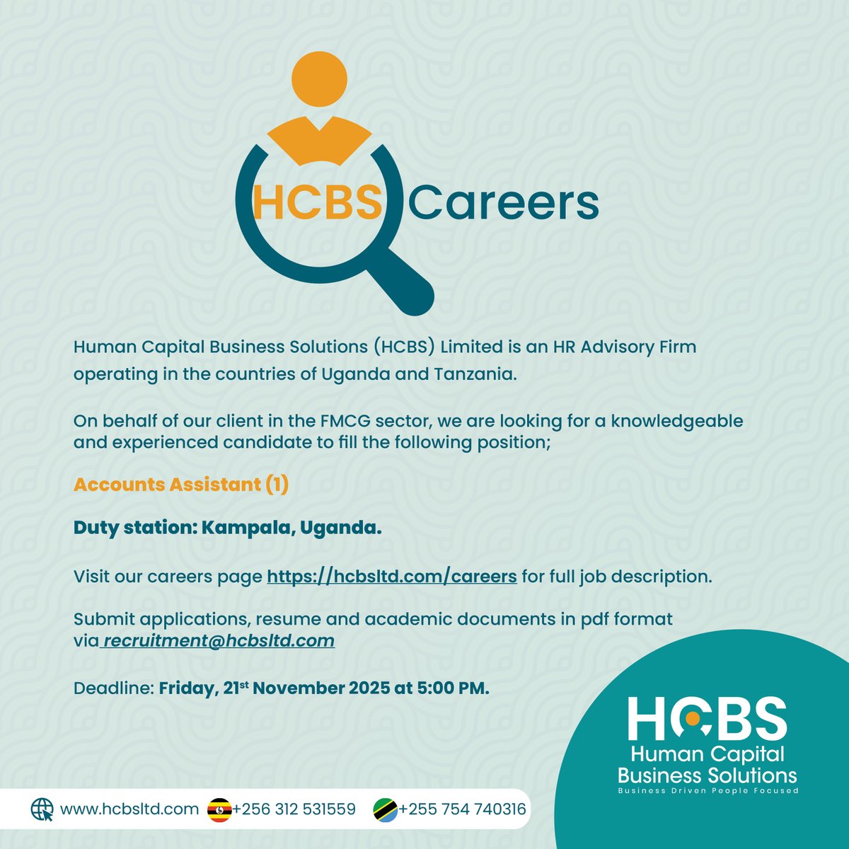 hcbsltd's tweet image. #HCBSCareers: Are you detail-oriented and passionate about numbers? Join our client as an Accounts Assistant and help keep the finances in perfect balance!

Apply here ⇢
hcbsltd.com/careers/jobs/a…

Deadline: Friday 21st November, 2025 at 5:00PM