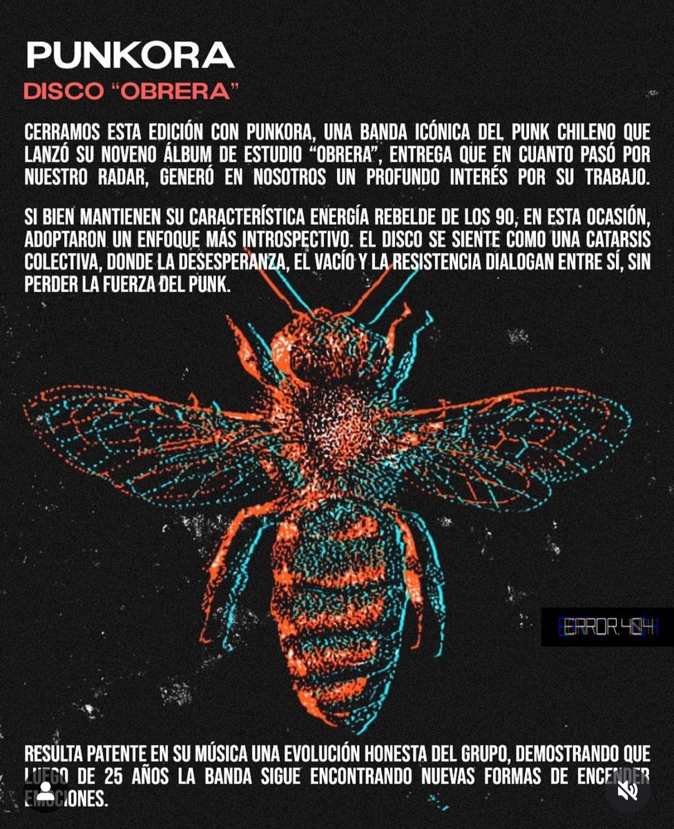 Gracias a la revista digital ERROR.404 por incluirnos en su más reciente edición!! 🔥🤟 Pueden seguirlos aquí: instagram.com/errorpunto404