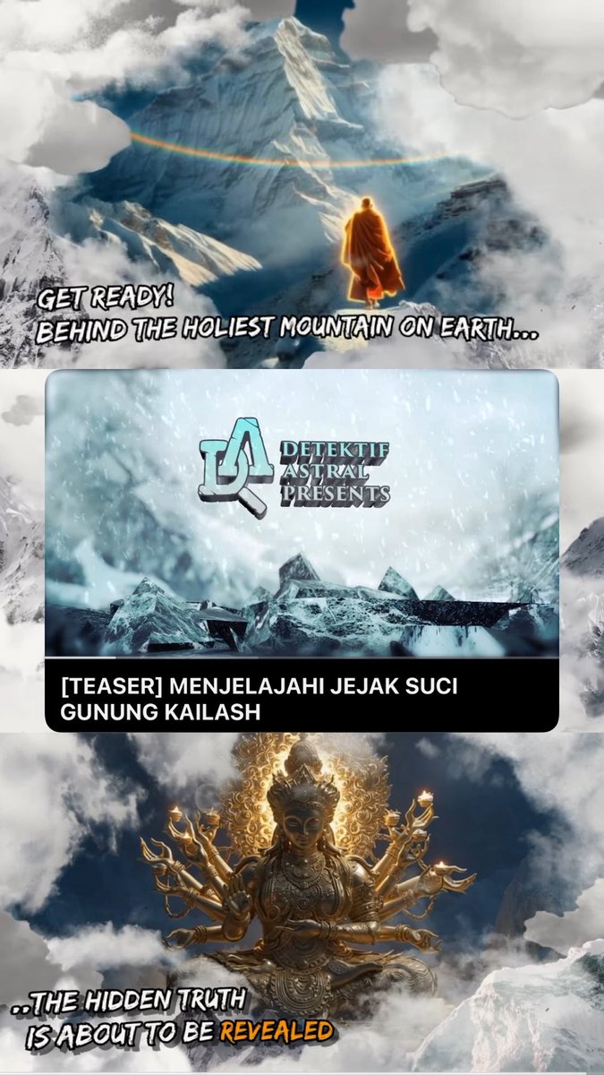 HELLO, D’CLIENTS! 👋🏻
Siap-siap, EEC Gunung Kailash akan segera TAYANG HARI INI🙌🏻✨

Eksklusif HANYA di Aplikasi NOICE @noice.id — Detektif Astral❄️

————
Jangan lupa TONTON TEASER nya biar gak ketinggalan🔥
youtu.be/p-6uPdeOITU?si…
