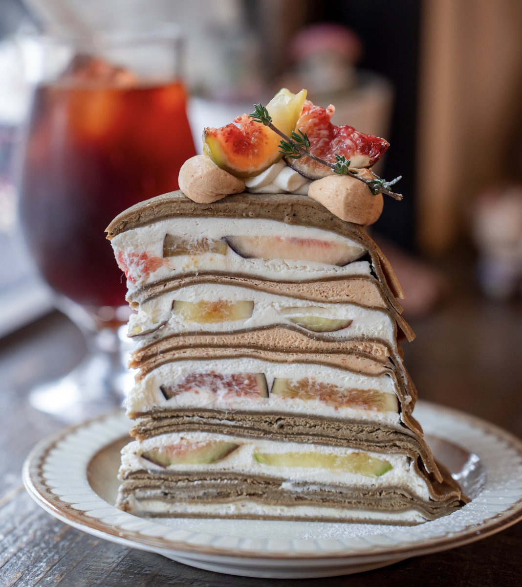 mari_pip1025's tweet image. 上野 Lupi Coffee
イチジクのミルクレープ♡