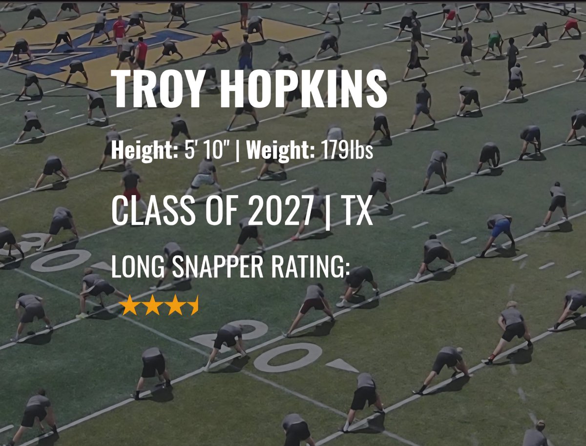 Thank you <a href="/KohlsSnapping/">Kohl's Snapping Camps</a> for the opportunity of my jump start. Ready to come back better in December for the Winter showcase. 

<a href="/MidloPanthers/">MHS Panther Football</a>

#mhspanthers #longsnapper #kohlssnapping #classof2027