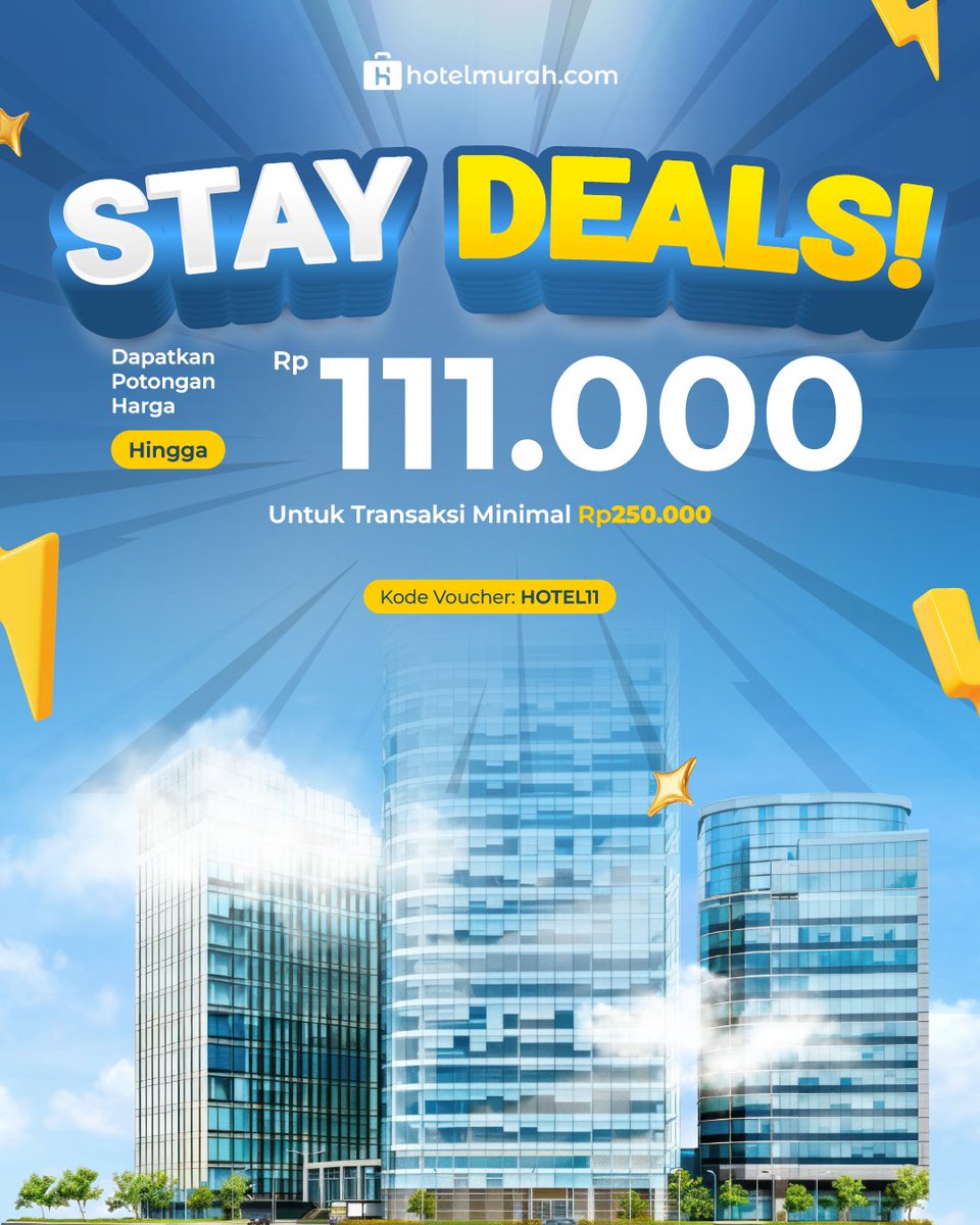 HotelMurahcom's tweet photo. Nikmati Diskon Hotel hingga Rp111.000 tanpa minimal transaksi! 😍
Berlaku untuk semua hotel hanya di aplikasi https://t.co/MAhJQAQek6 
🗓️ Periode promo: 10–15 November 2025

Buruan, jangan sampai kehabisan! 🔥
#HotelMurah #Promo1111 #SuperSale #DiskonHotel https://t.co/OImn4pYday