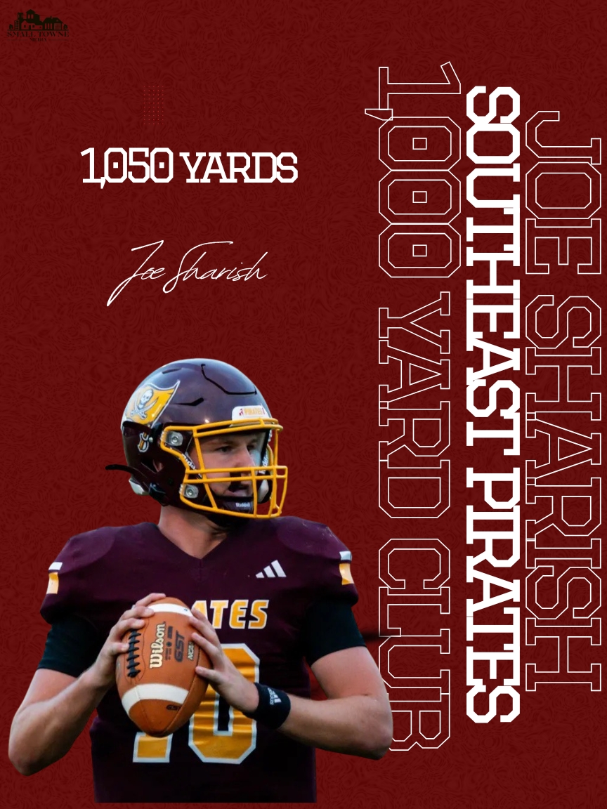 1,000 Yard Rushing Club: Joe Sharish - Southeast Pirates

Congrats to Southeast Pirates QB Joe Sharish on eclipsing 1,000 rushing yards this season with 1,050!
<a href="/SHSPiratesATH/">Southeast High School Athletics</a> @southeast_fb <a href="/SEPirateBooster/">Southeast Athletic Boosters</a> <a href="/Joesharish/">joseph sharish</a>