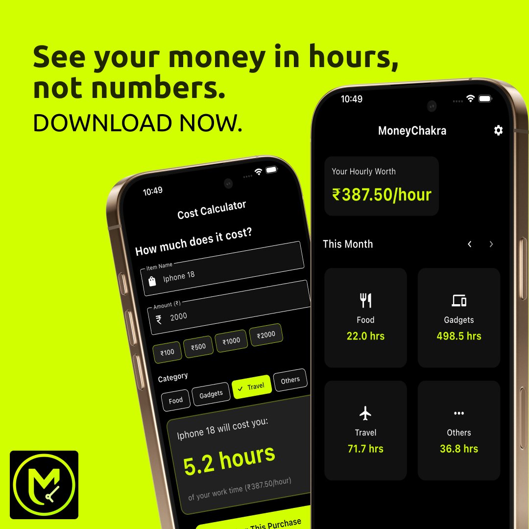 jemflutter's tweet image. MoneyChakra — See your money in hours, not numbers.

Built with #Flutter 
Works 100% offline.
Spend wisely. Live consciously.

🔗 apps.apple.com/us/app/money-c…

#MoneyChakra #IndieDev #FinanceApp #MindfulSpending #FlutterDev