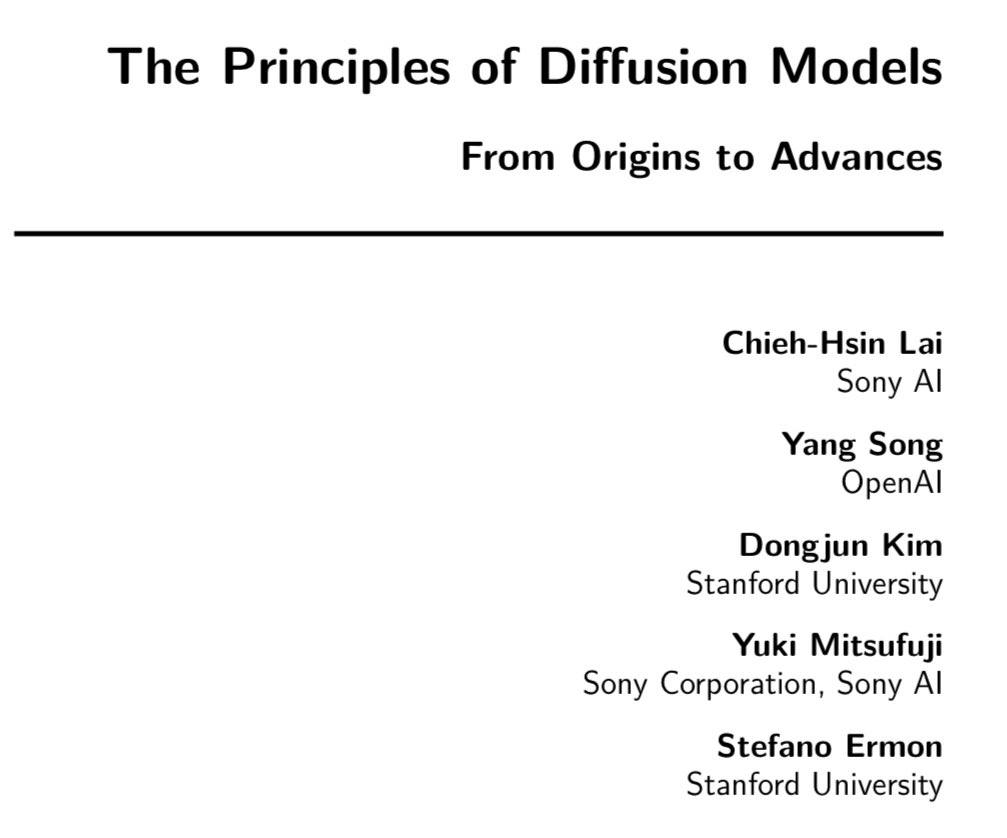 #111論文等共有 1569 arxiv.org/abs/2510.21890
[arXiv ‘25] 拡散モデルの400ページくらいの新しい教科書。拡散モデルがどこから来たのかを、変分、score-based、flow-based、確率微分方程式から整理してある。早いサンプリングと生成方法も与えてある。