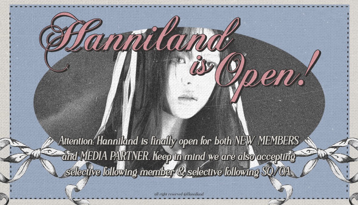 ᅠ
𝓗anniland  is  open!   ..  ⓘ
The home to Ms. Pham is finally back and unveiled it’s take through our gate. We are open for both members and media partnerships. Do check out our website { s.id/A0e2W  } for more information and rules. ❤︎
ᅠ